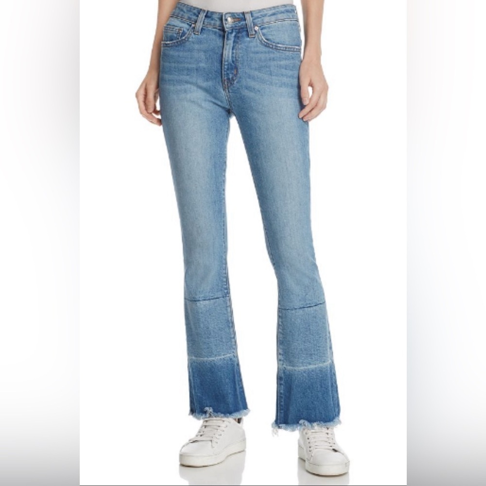 Derek Lam 10 Crosby Jane Mid-Rise Flip-Flop Flare Jeans